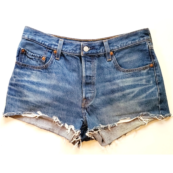 Levi's 501 Button Fly Denim Cutoff Shorts 29 - Picture 2 of 9